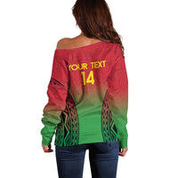 Custom Vanuatu Cricket Off Shoulder Sweater 2024 Polynesian Pattern Sporty Style