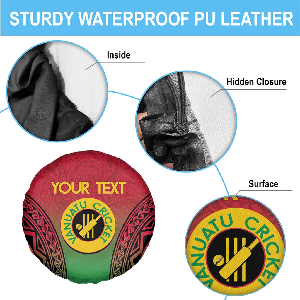 Custom Vanuatu Cricket Spare Tire Cover 2024 Polynesian Pattern Sporty Style