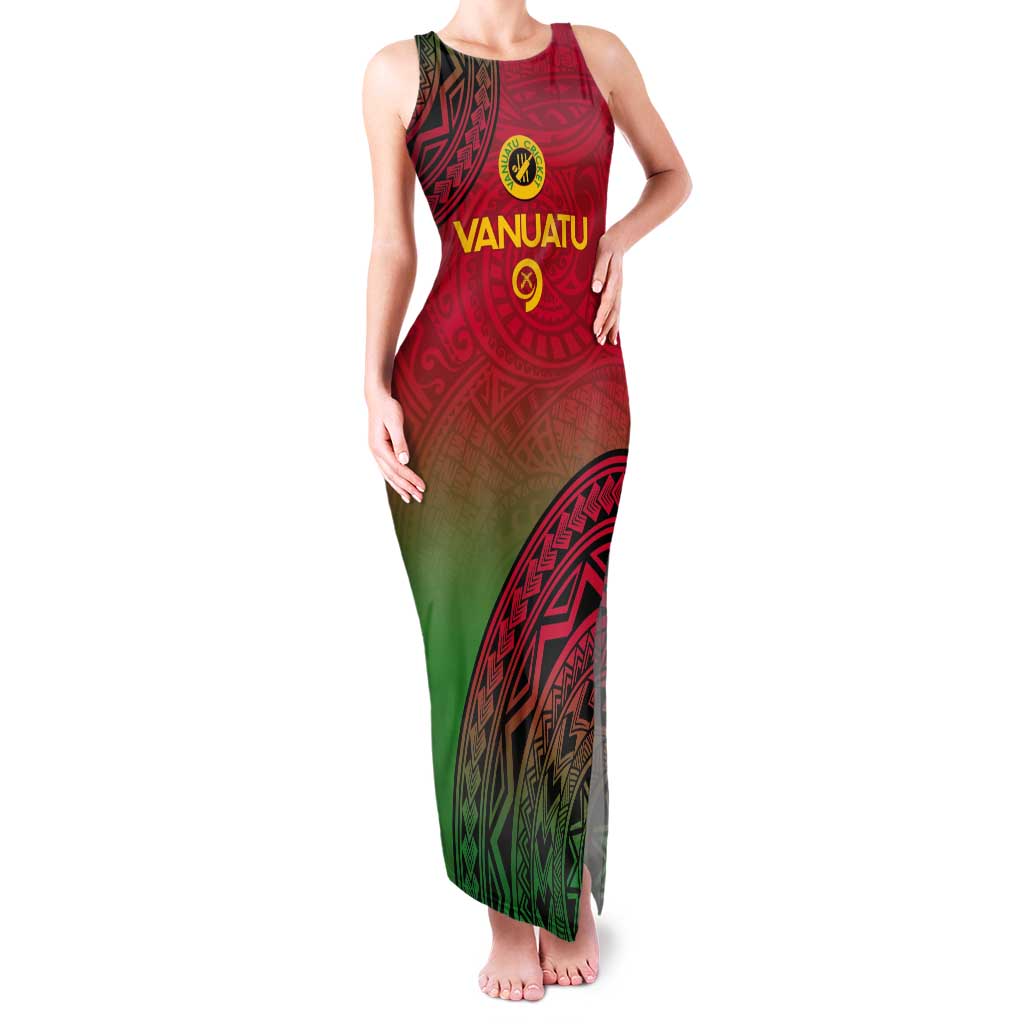 Custom Vanuatu Cricket Tank Maxi Dress 2024 Polynesian Pattern Sporty Style