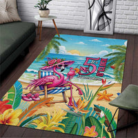 Flamingo Aloha Hawaii Area Rug It's 5 O’Clock Somewhere Tropical Vibes - Polynesian Pride