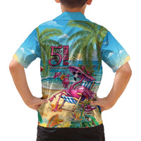 Flamingo Aloha Hawaii Family Matching Off Shoulder Maxi Dress and Hawaiian Shirt It's 5 O’Clock Somewhere Tropical Vibes - Polynesian Pride