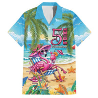 Flamingo Aloha Hawaii Family Matching Off Shoulder Maxi Dress and Hawaiian Shirt It's 5 O’Clock Somewhere Tropical Vibes - Polynesian Pride