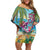 Flamingo Aloha Hawaii Off Shoulder Short Dress It's 5 O’Clock Somewhere Tropical Vibes - Polynesian Pride