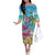 Flamingo Aloha Hawaii Off The Shoulder Long Sleeve Dress It's 5 O’Clock Somewhere Tropical Vibes - Polynesian Pride