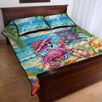 Flamingo Aloha Hawaii Quilt Bed Set It's 5 O’Clock Somewhere Tropical Vibes - Polynesian Pride