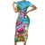 Flamingo Aloha Hawaii Short Sleeve Bodycon Dress It's 5 O’Clock Somewhere Tropical Vibes - Polynesian Pride
