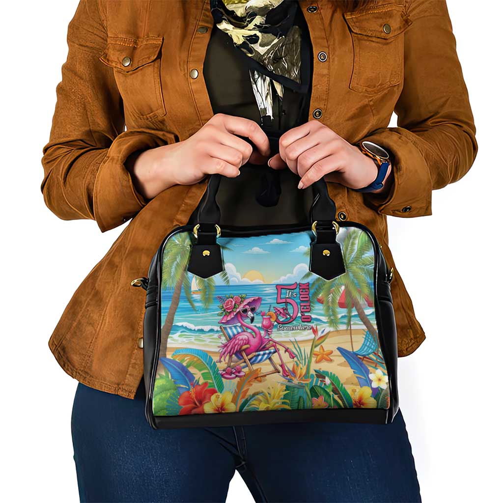 Flamingo Aloha Hawaii Shoulder Handbag It's 5 O’Clock Somewhere Tropical Vibes - Polynesian Pride