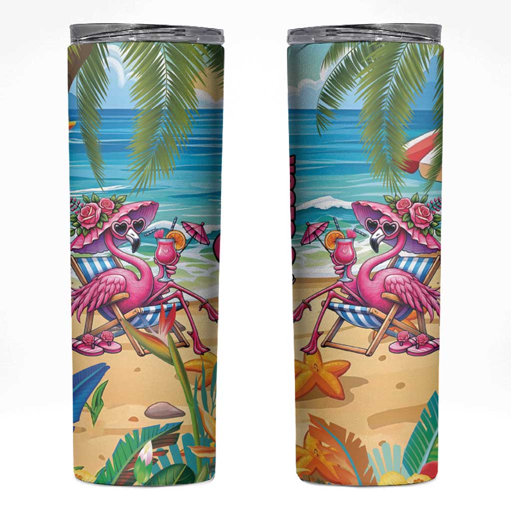 Flamingo Aloha Hawaii Skinny Tumbler It's 5 O’Clock Somewhere Tropical Vibes - Polynesian Pride