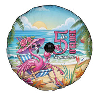 Flamingo Aloha Hawaii Spare Tire Cover It's 5 O’Clock Somewhere Tropical Vibes - Polynesian Pride