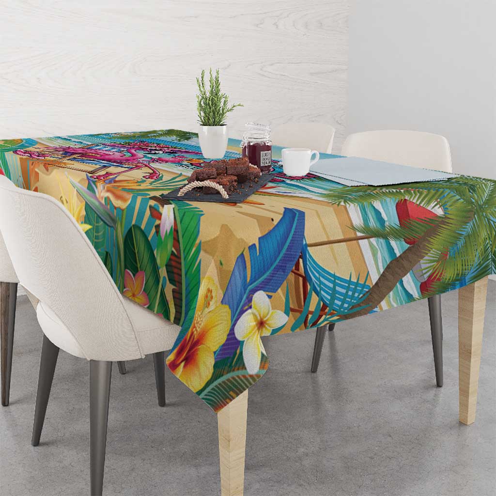 Flamingo Aloha Hawaii Tablecloth It's 5 O’Clock Somewhere Tropical Vibes - Polynesian Pride