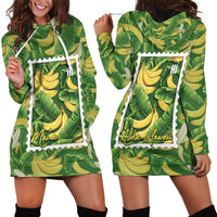 Aloha Hawaii Maia Hoodie Dress Hawaiian Banana Stylized Stamp LT14 - Polynesian Pride