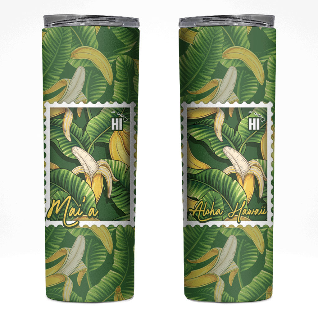 Aloha Hawaii Maia Skinny Tumbler Hawaiian Banana Stylized Stamp