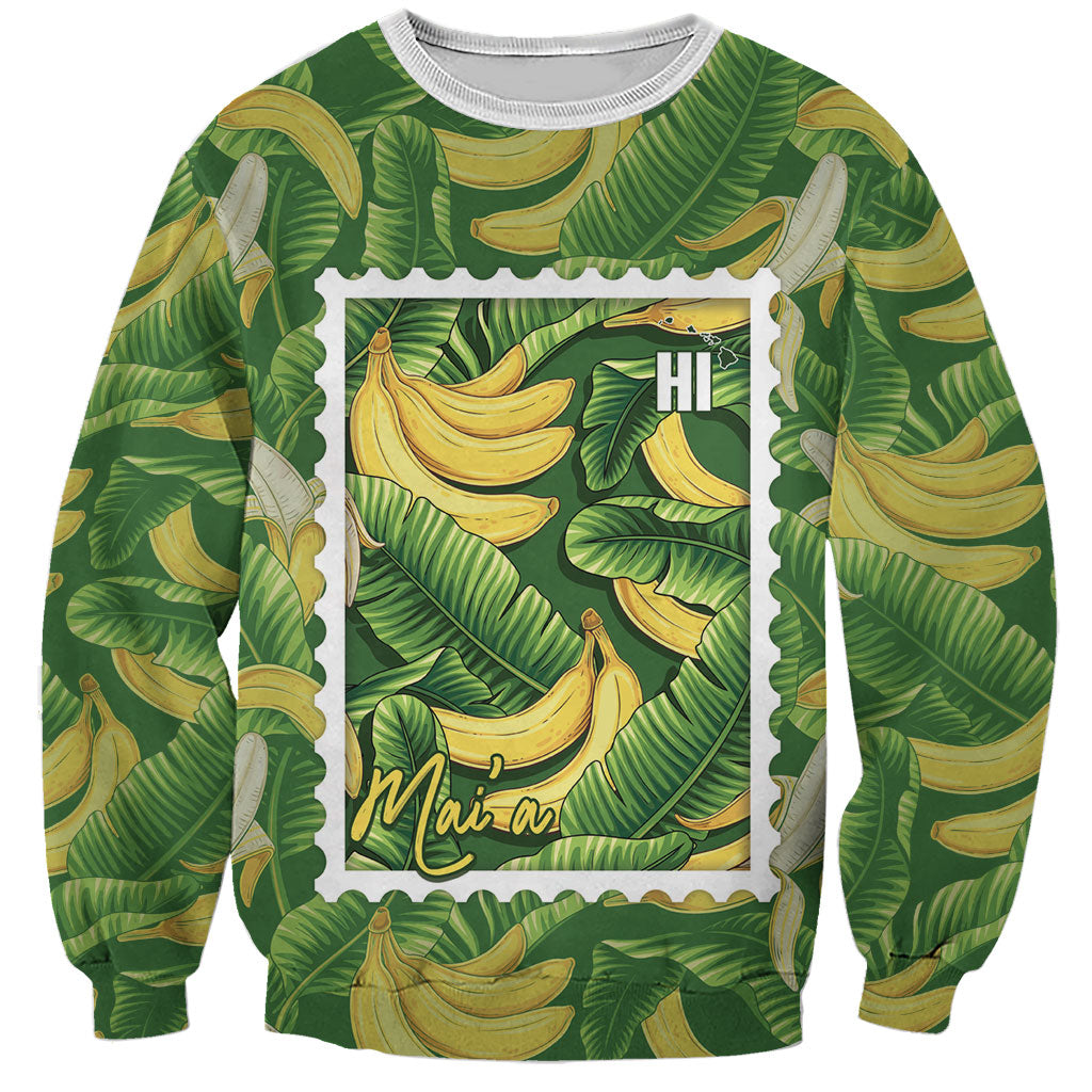 Aloha Hawaii Maia Sweatshirt Hawaiian Banana Stylized Stamp