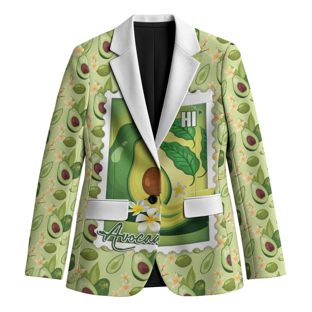Aloha Hawaii Avocado Blazer Hawaiian Fruit Stylized Stamp LT14 Unisex Green - Polynesian Pride