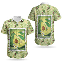 Aloha Hawaii Avocado Couples Matching Short Sleeve Bodycon Dress and Hawaiian Shirt Hawaiian Fruit Stylized Stamp LT14 - Polynesian Pride