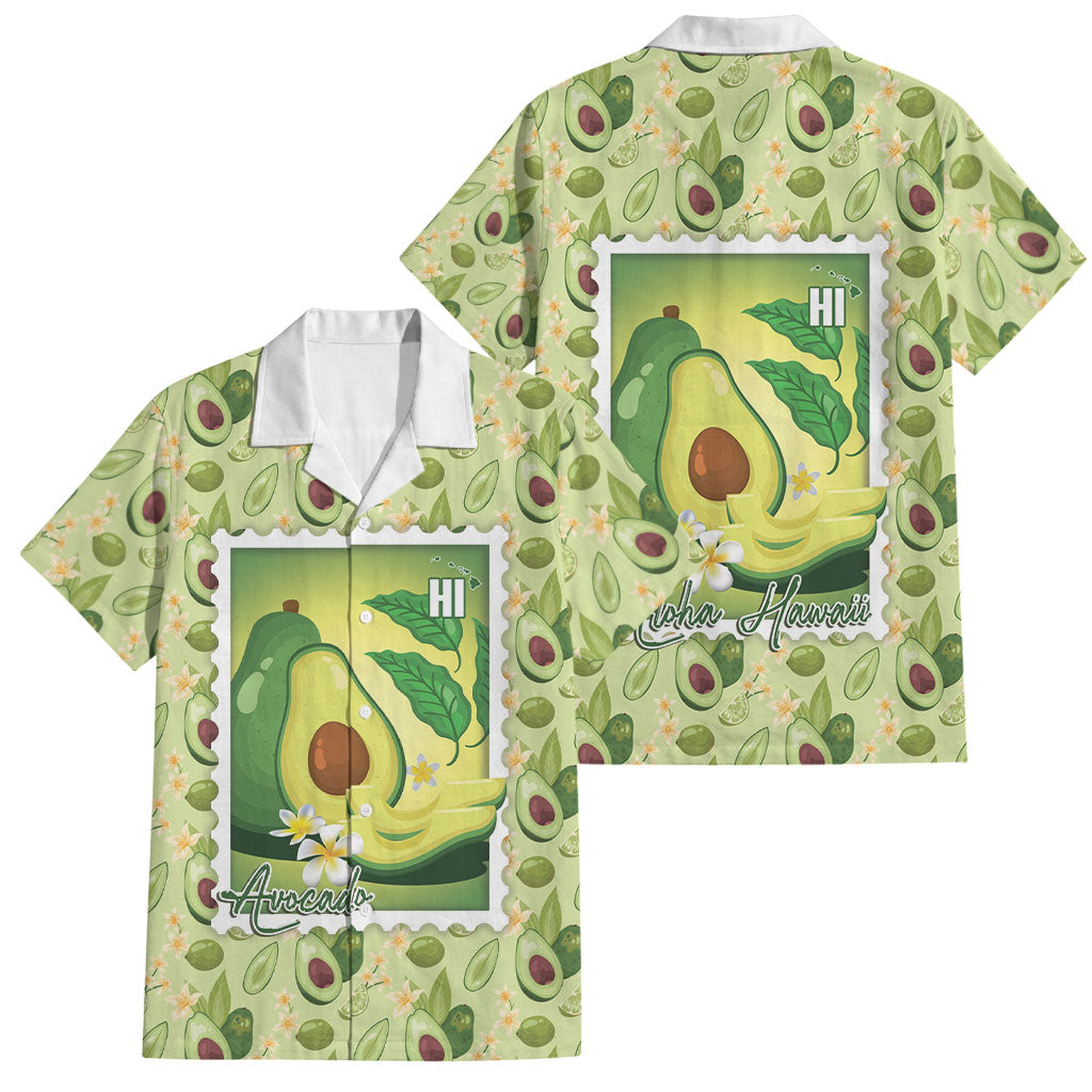 Aloha Hawaii Avocado Family Matching Mermaid Dress and Hawaiian Shirt Hawaiian Fruit Stylized Stamp LT14 Dad's Shirt - Short Sleeve Green - Polynesian Pride