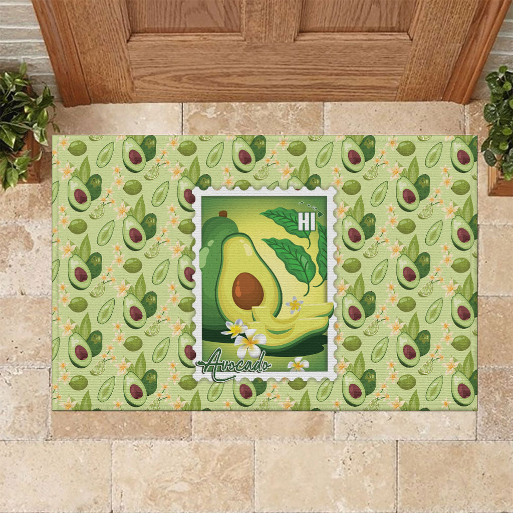 Aloha Hawaii Avocado Rubber Doormat Hawaiian Fruit Stylized Stamp