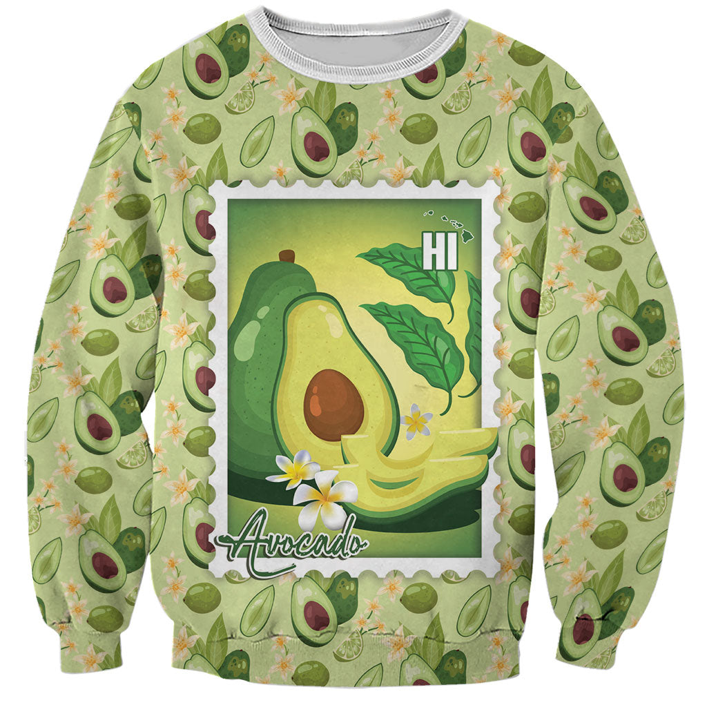 Aloha Hawaii Avocado Sweatshirt Hawaiian Fruit Stylized Stamp