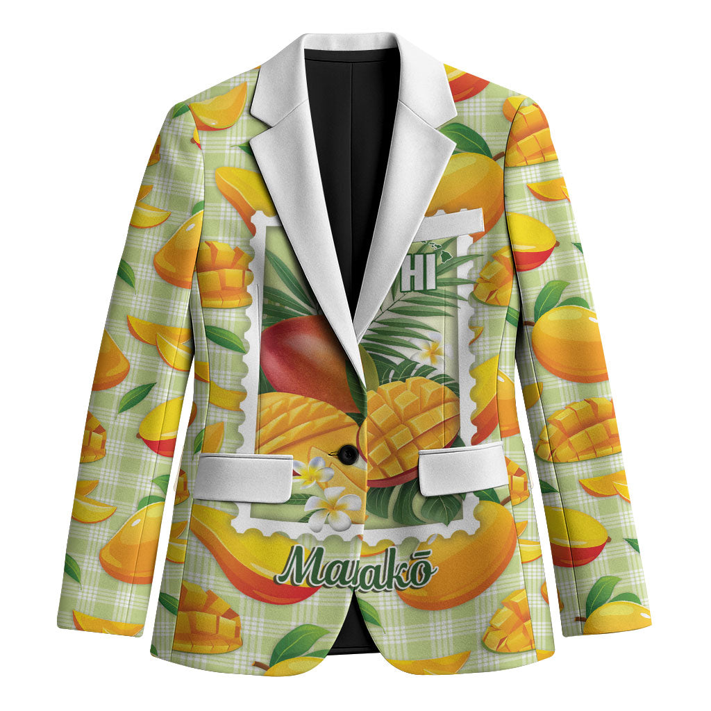 Aloha Hawaii Manako Palaka Motifs Blazer Hawaiian Mango Stylized Stamp LT14 Unisex Yellow - Polynesian Pride