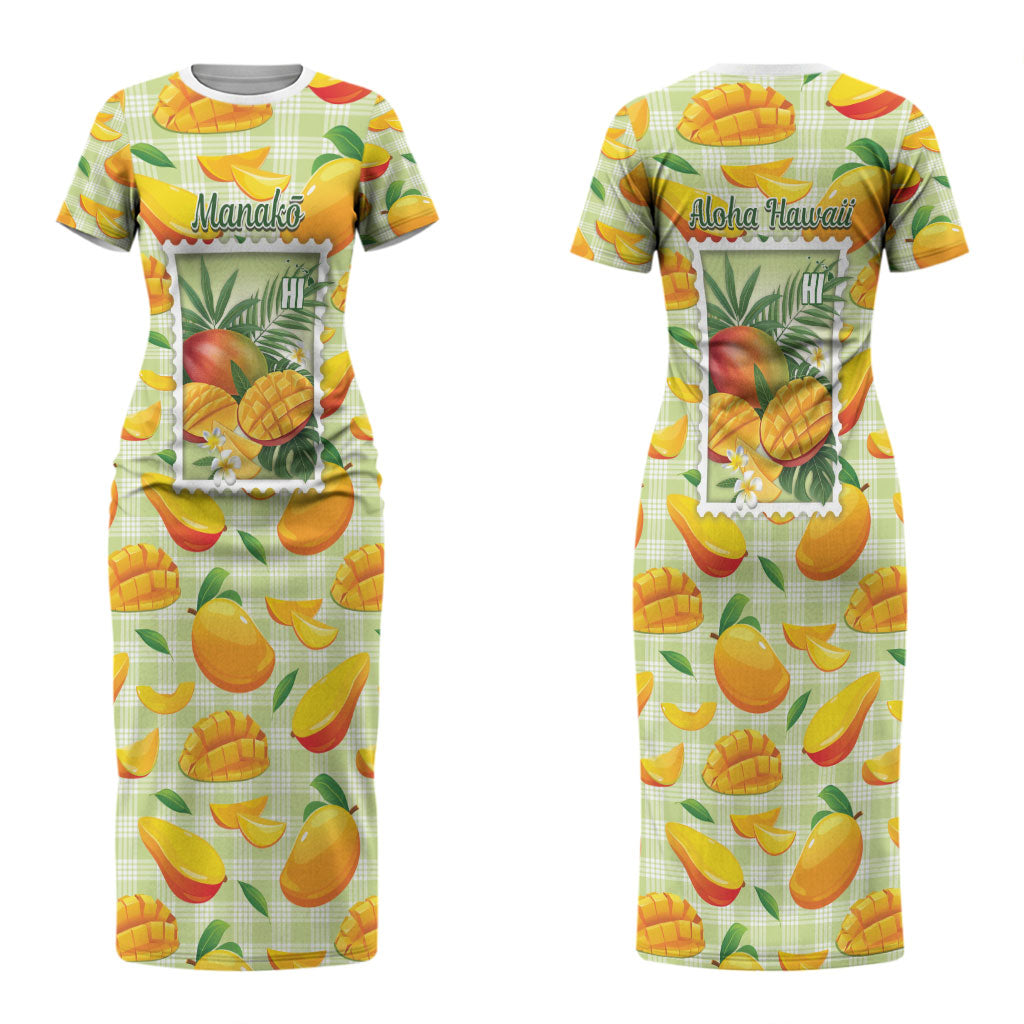 Aloha Hawaii Manako Palaka Motifs Couples Matching Short Sleeve Bodycon Dress and Hawaiian Shirt Hawaiian Mango Stylized Stamp LT14 - Polynesian Pride