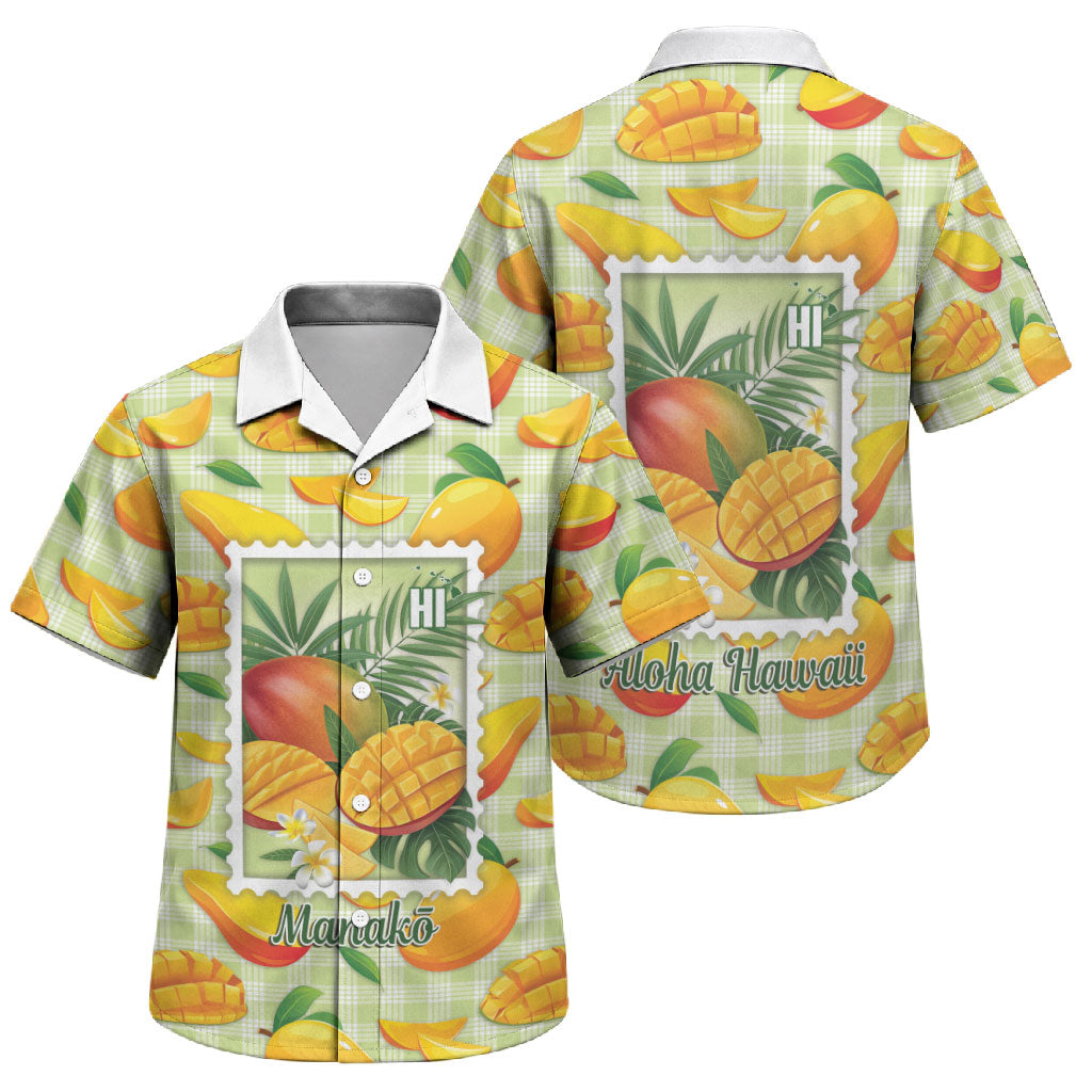 Aloha Hawaii Manako Palaka Motifs Family Matching Summer Maxi Dress and Hawaiian Shirt Hawaiian Mango Stylized Stamp LT14 Son's Shirt Yellow - Polynesian Pride