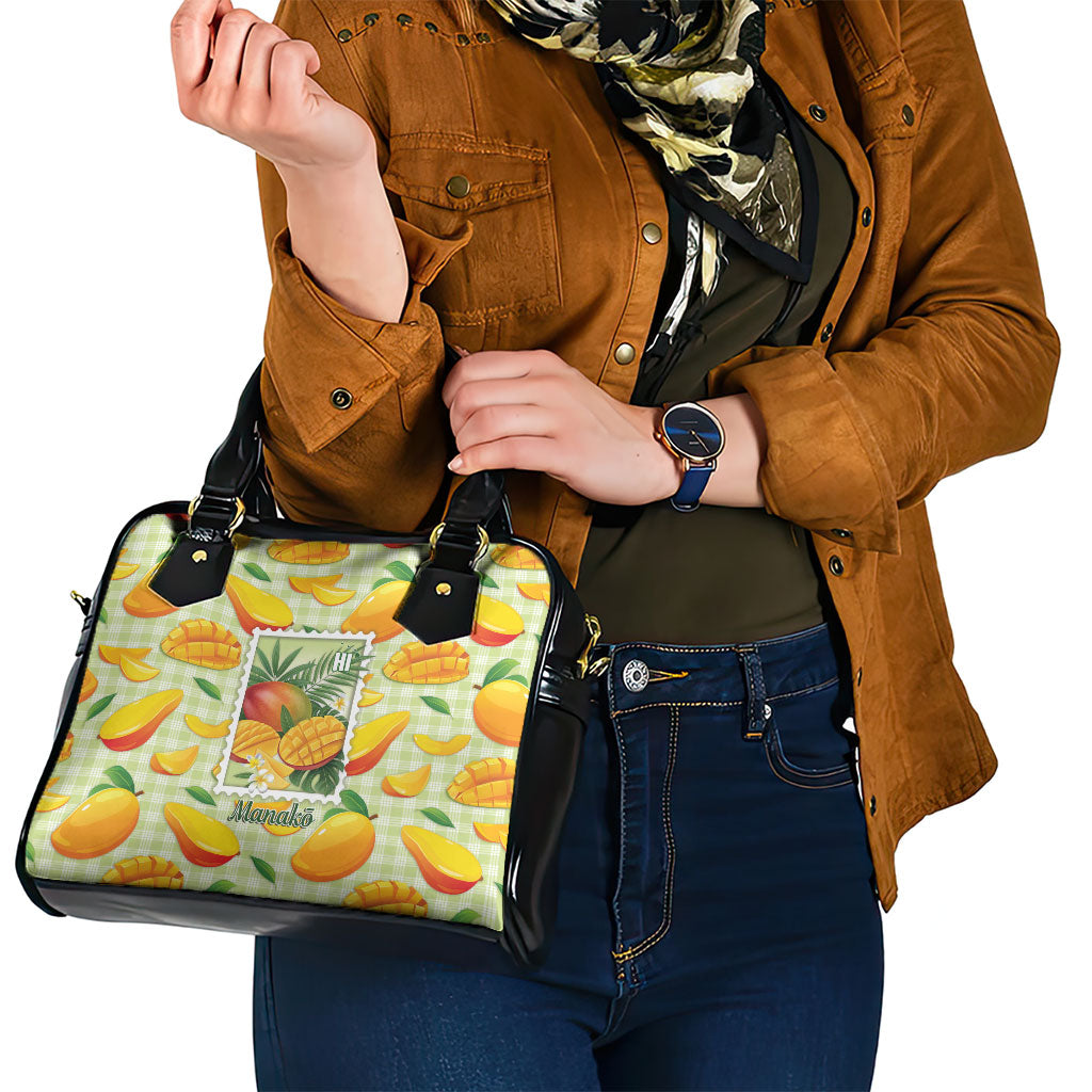 Aloha Hawaii Manako Palaka Motifs Shoulder Handbag Hawaiian Mango Stylized Stamp LT14 - Polynesian Pride