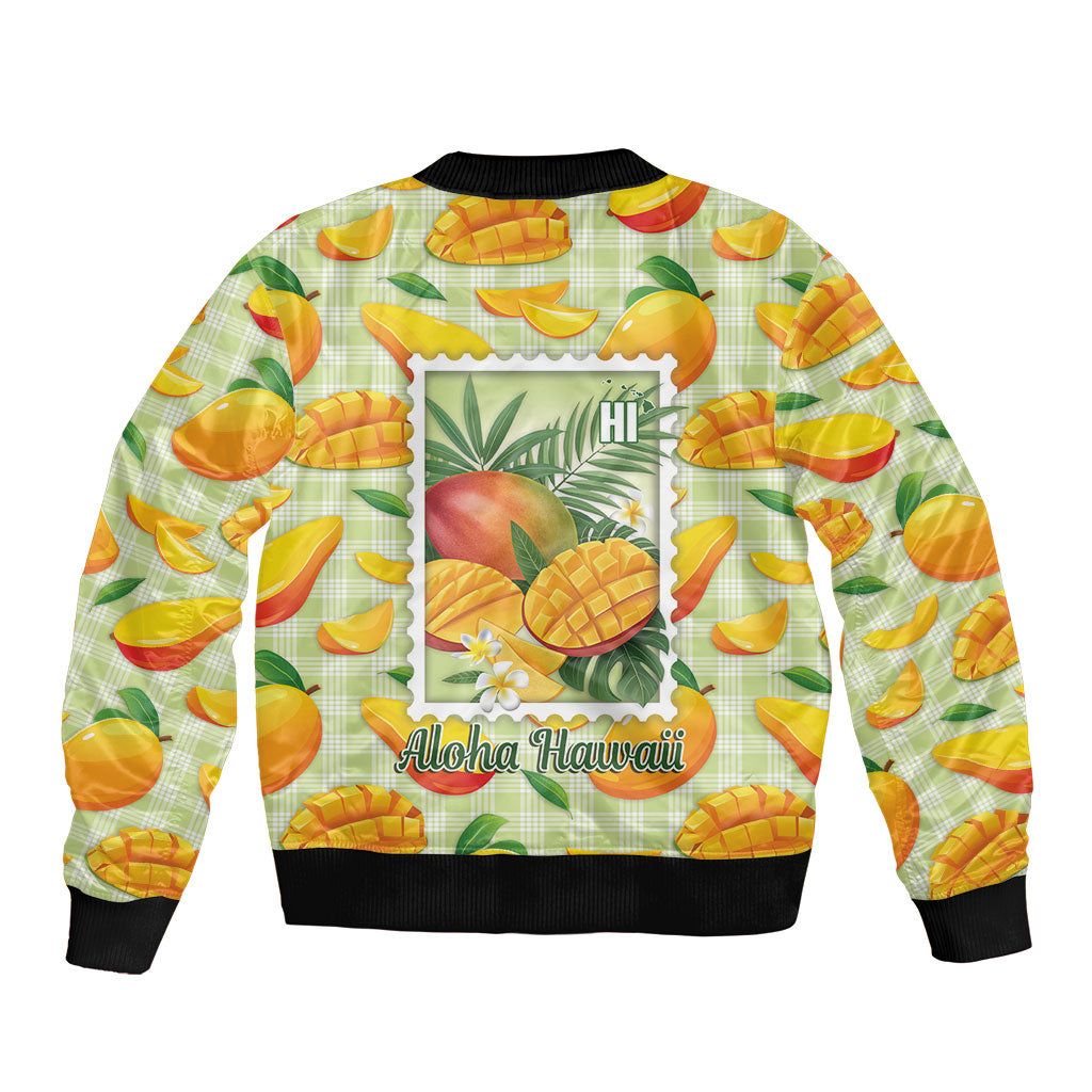 Aloha Hawaii Manako Palaka Motifs Sleeve Zip Bomber Jacket Hawaiian Mango Stylized Stamp LT14 - Polynesian Pride