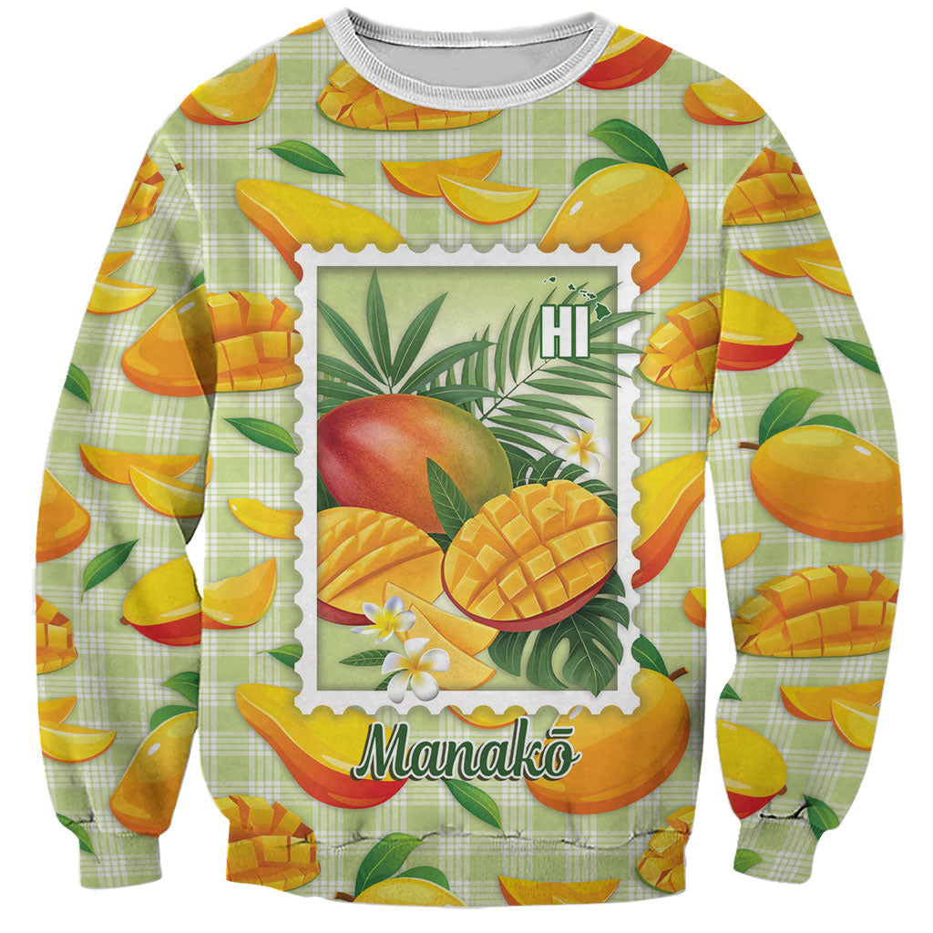 Aloha Hawaii Manako Palaka Motifs Sweatshirt Hawaiian Mango Stylized Stamp