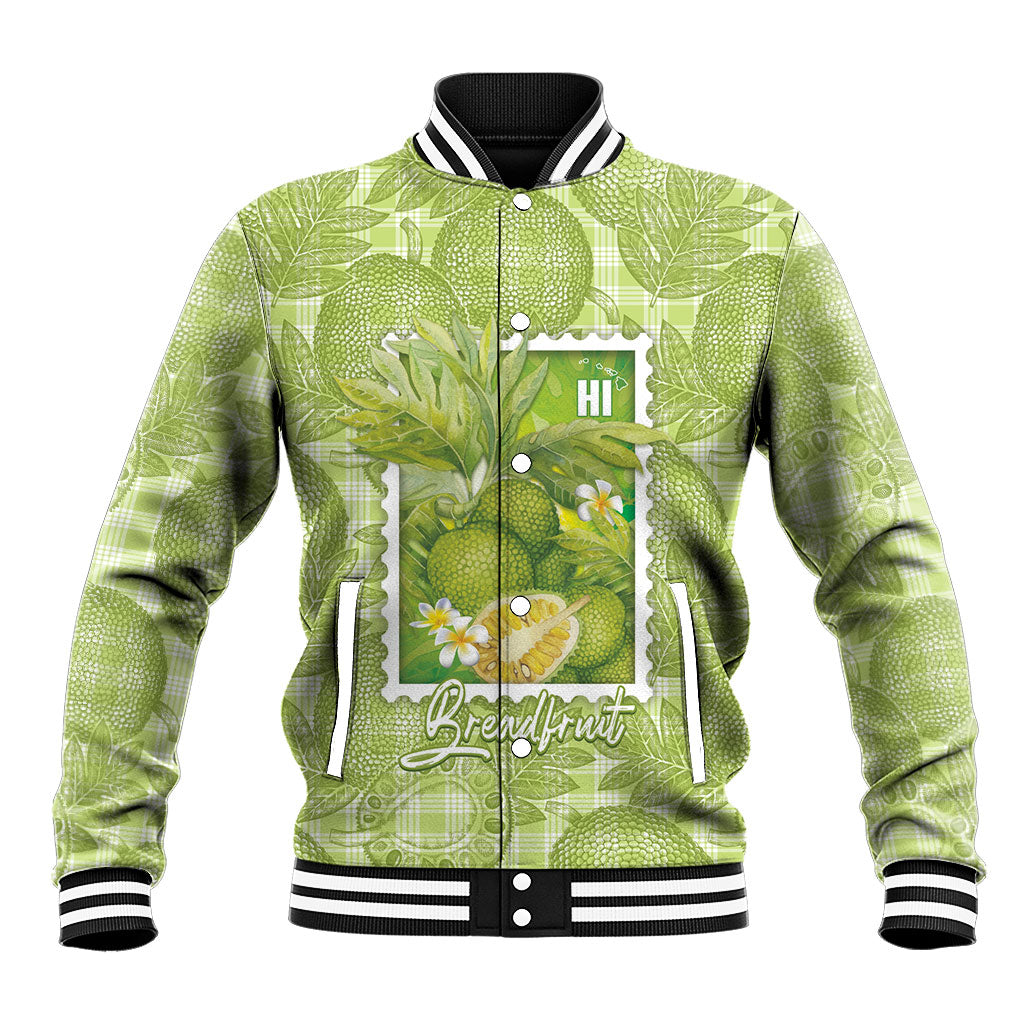 Aloha Hawaii Ulu Palaka Motifs Baseball Jacket Hawaiian Breadfruit Stylized Stamp