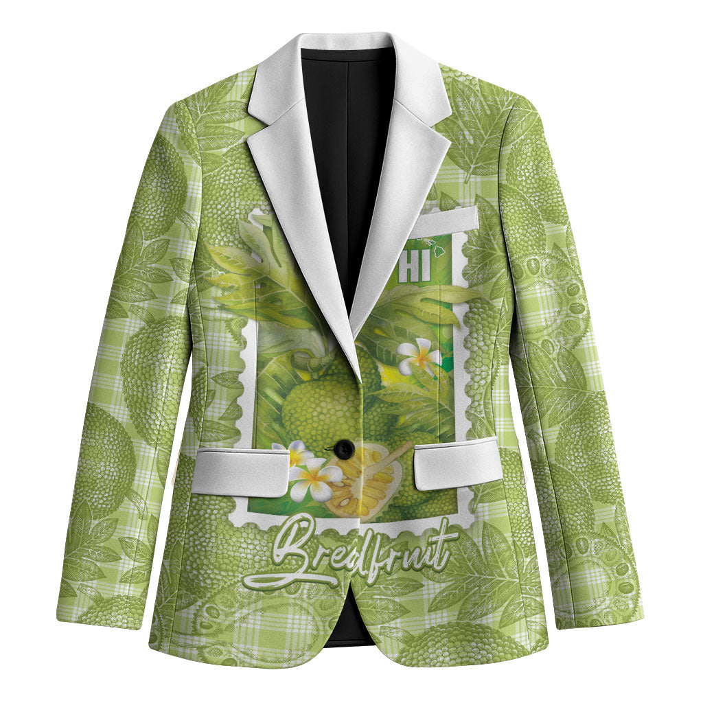 Aloha Hawaii Ulu Palaka Motifs Blazer Hawaiian Breadfruit Stylized Stamp LT14 Unisex Green - Polynesian Pride