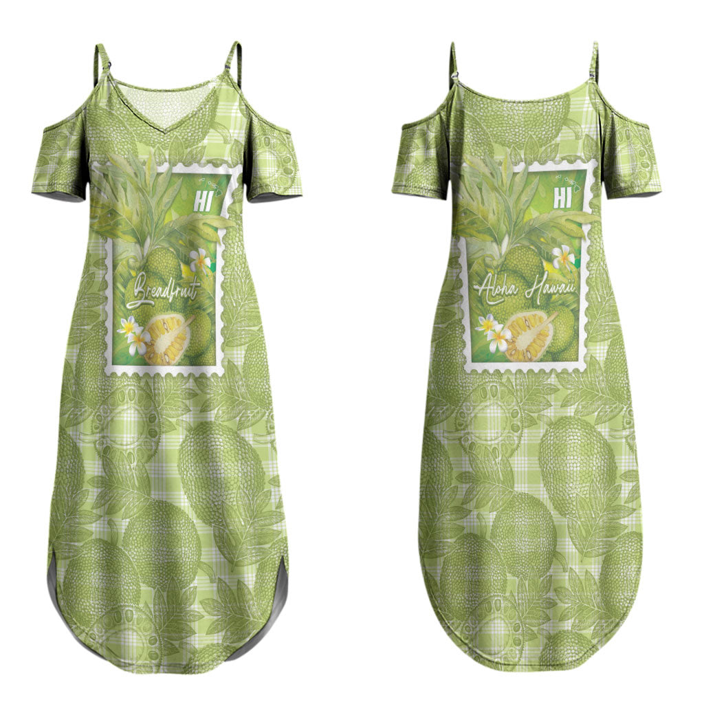 Aloha Hawaii Ulu Palaka Motifs Couples Matching Summer Maxi Dress and Hawaiian Shirt Hawaiian Breadfruit Stylized Stamp LT14 - Polynesian Pride