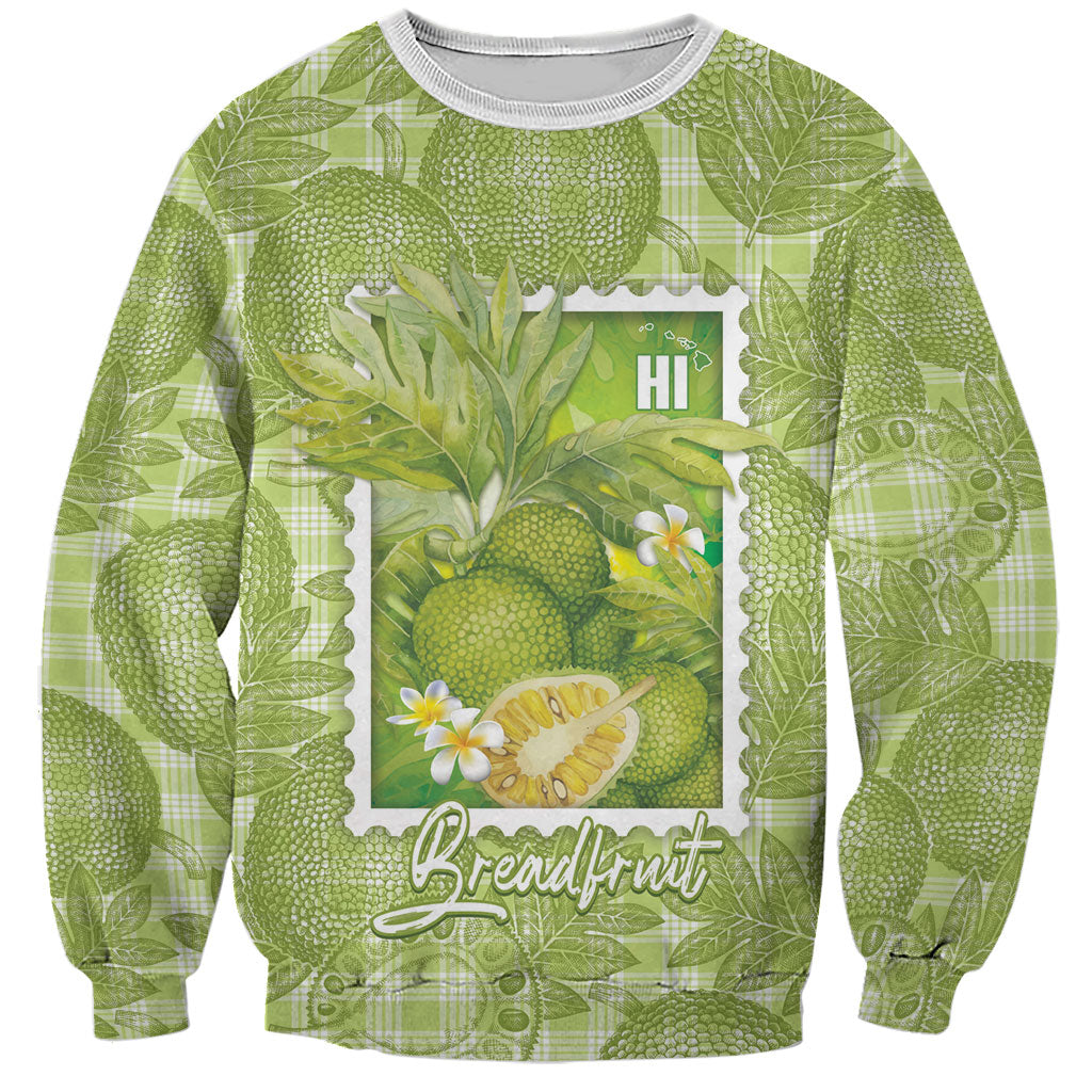 Aloha Hawaii Ulu Palaka Motifs Sweatshirt Hawaiian Breadfruit Stylized Stamp