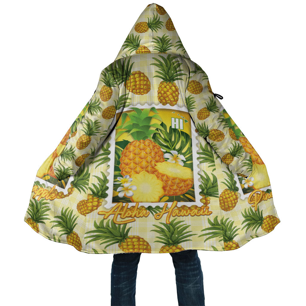 Aloha Hawaii Hala Kahiki Palaka Motifs Cloak Hawaiian Pineapple Stylized Stamp LT14 Unisex Yellow - Polynesian Pride