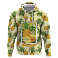 Aloha Hawaii Hala Kahiki Palaka Motifs Zip Hoodie Hawaiian Pineapple Stylized Stamp LT14 Pullover Hoodie Yellow - Polynesian Pride