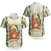 Aloha Hawaii Rambutan Palaka Motifs Couples Matching Tank Maxi Dress and Hawaiian Shirt Hawaiian Fruit Stylized Stamp LT14 - Polynesian Pride