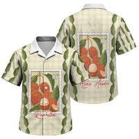 Aloha Hawaii Rambutan Palaka Motifs Family Matching Short Sleeve Bodycon Dress and Hawaiian Shirt Hawaiian Fruit Stylized Stamp LT14 Son's Shirt Yellow - Polynesian Pride