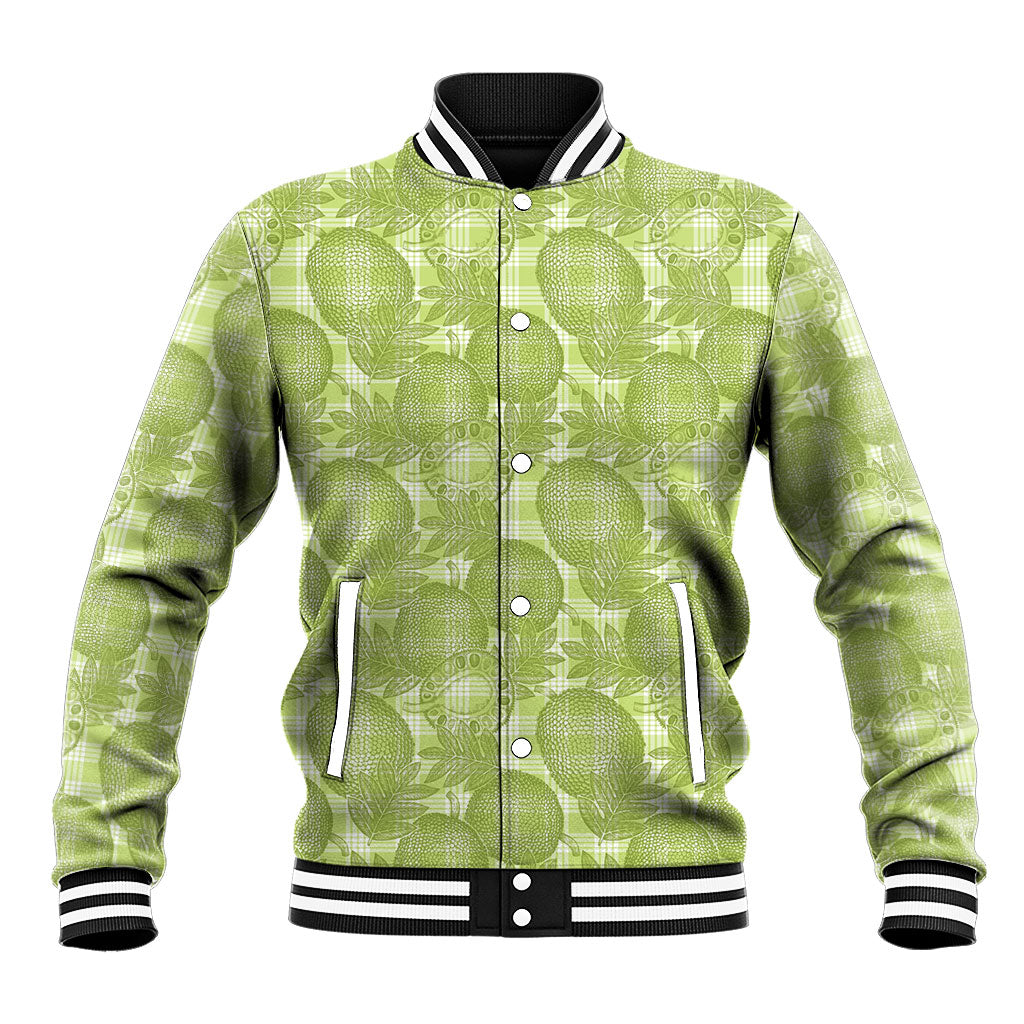 Omaomao Hawaii Breadfruit Palaka Motifs Baseball Jacket