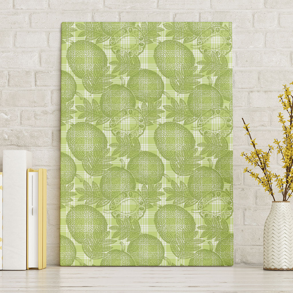 Omaomao Hawaii Breadfruit Palaka Motifs Canvas Wall Art