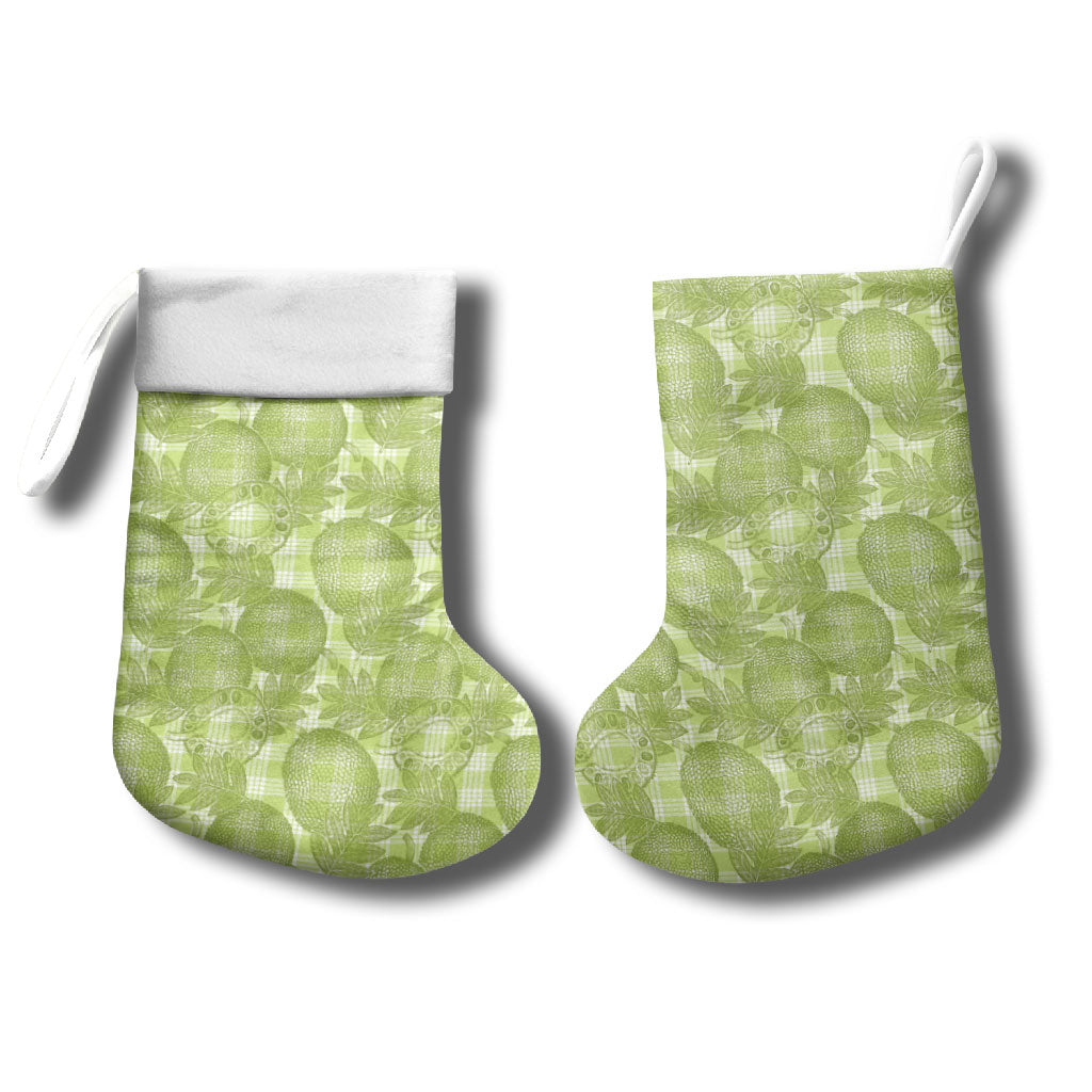 Omaomao Hawaii Breadfruit Palaka Motifs Christmas Stocking LT14 - Polynesian Pride