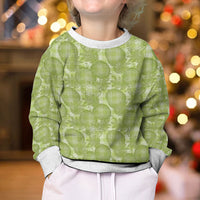 Omaomao Hawaii Breadfruit Palaka Motifs Kid Ugly Christmas Sweater LT14 - Polynesian Pride