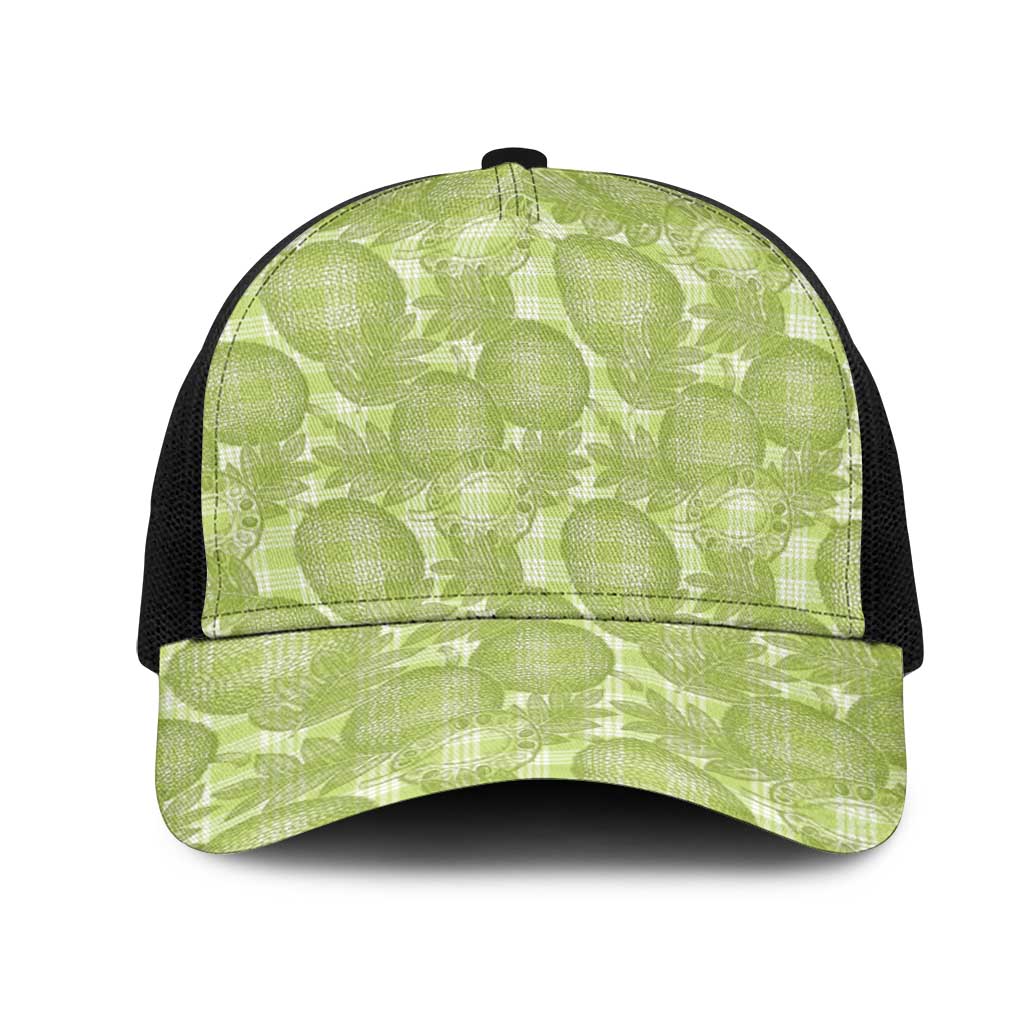 Omaomao Hawaii Breadfruit Palaka Motifs Mesh Trucker Cap