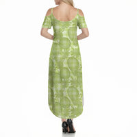 Omaomao Hawaii Breadfruit Palaka Motifs Summer Maxi Dress LT14 - Polynesian Pride