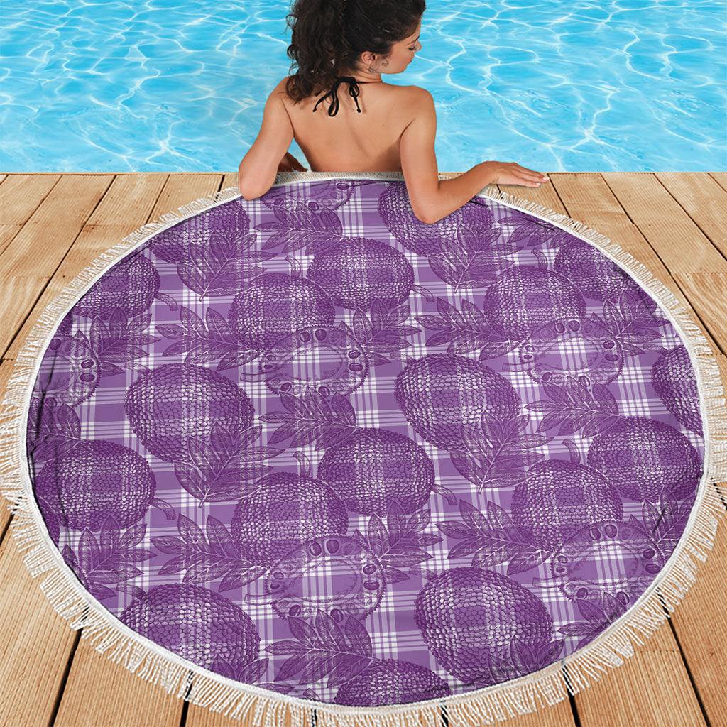 Poni Hawaii Breadfruit Palaka Motifs Beach Blanket LT14 - Polynesian Pride