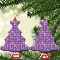 Poni Hawaii Breadfruit Palaka Motifs Ceramic Ornament LT14 Christmas Tree Purple - Polynesian Pride