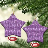 Poni Hawaii Breadfruit Palaka Motifs Ceramic Ornament LT14 Star Purple - Polynesian Pride