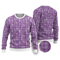 Poni Hawaii Breadfruit Palaka Motifs Ugly Christmas Sweater LT14 Purple - Polynesian Pride