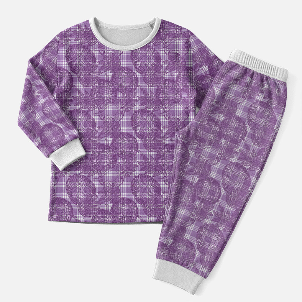 Poni Hawaii Breadfruit Palaka Motifs Christmas Pajama Set LT14 Men Purple - Polynesian Pride