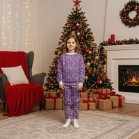 Poni Hawaii Breadfruit Palaka Motifs Christmas Pajama Set LT14 Kid Purple - Polynesian Pride