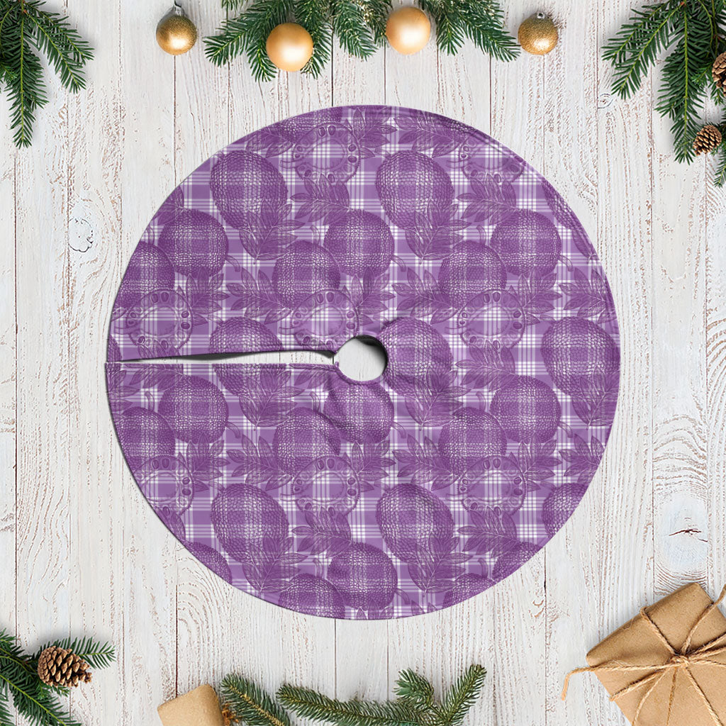 Poni Hawaii Breadfruit Palaka Motifs Tree Skirt LT14 Casual Purple - Polynesian Pride