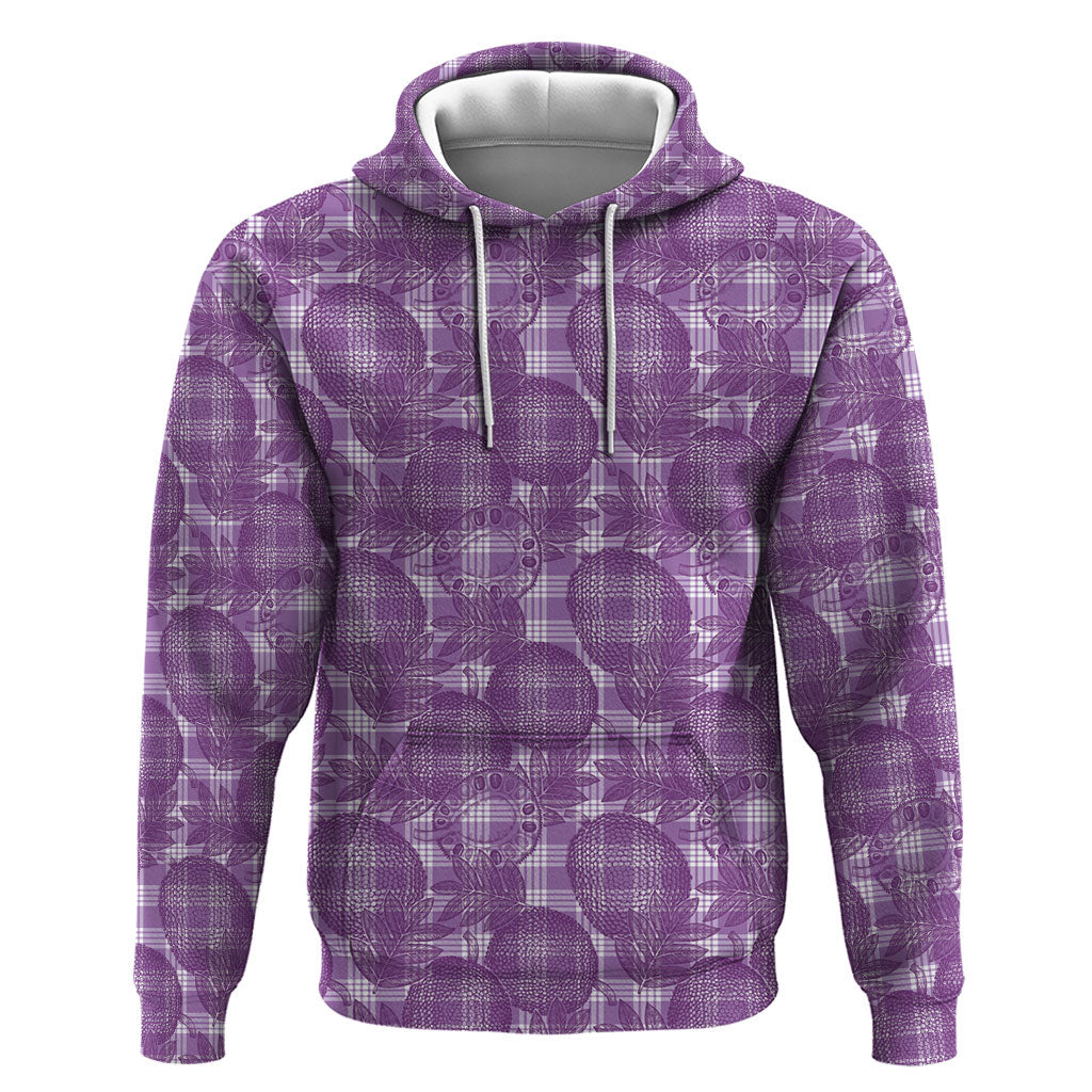 Poni Hawaii Breadfruit Palaka Motifs Zip Hoodie LT14 Pullover Hoodie Purple - Polynesian Pride